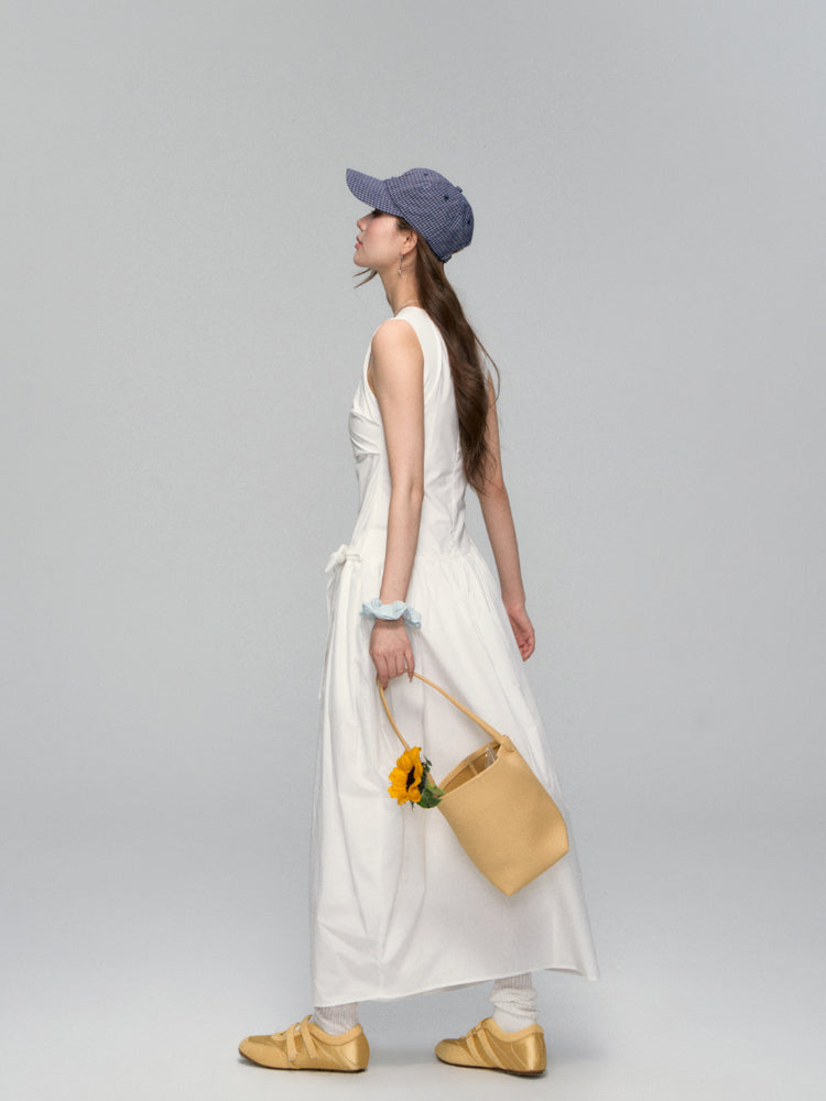 Sleeveless Tie-Waist A-Line Sundress