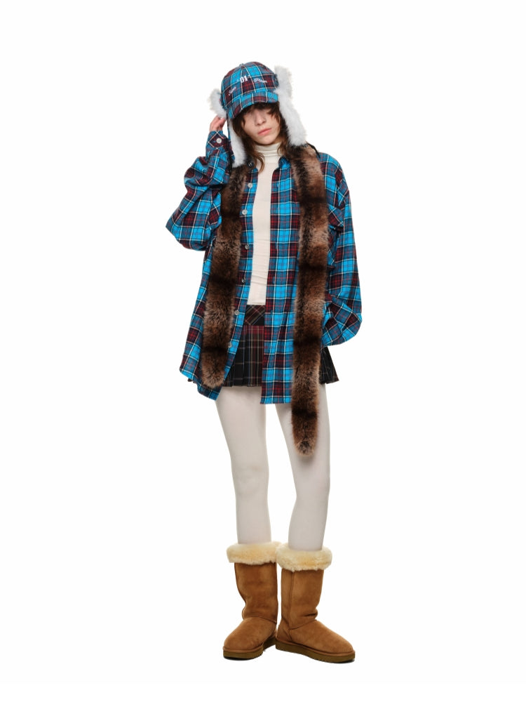 Plaid Brushed Loose Shirt
