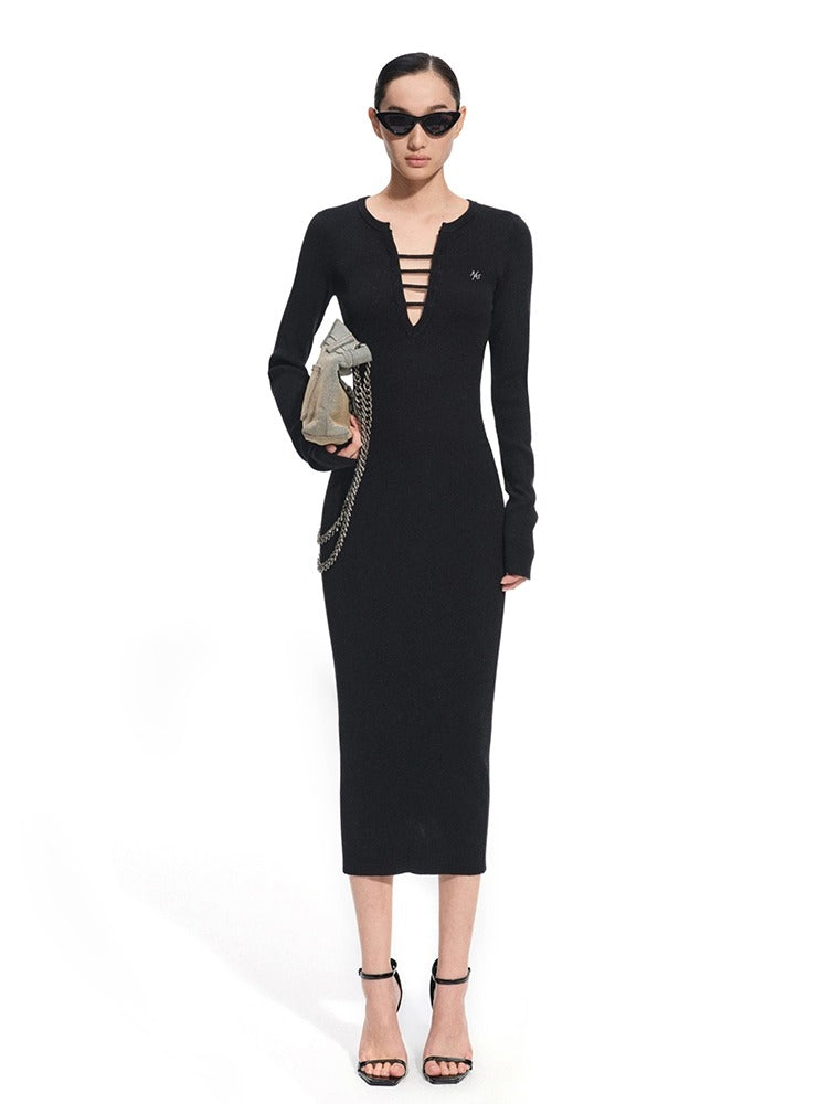 Trace Wool Blend Bodycon Dress