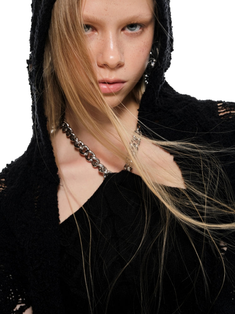 Black & White Chain Knit Tube Top