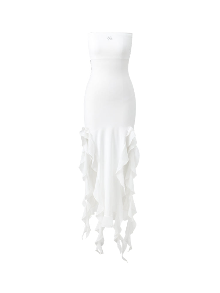 Asymmetrical Ruffle Bandeau Dress