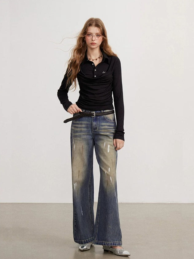 Ink Wash Denim Pants