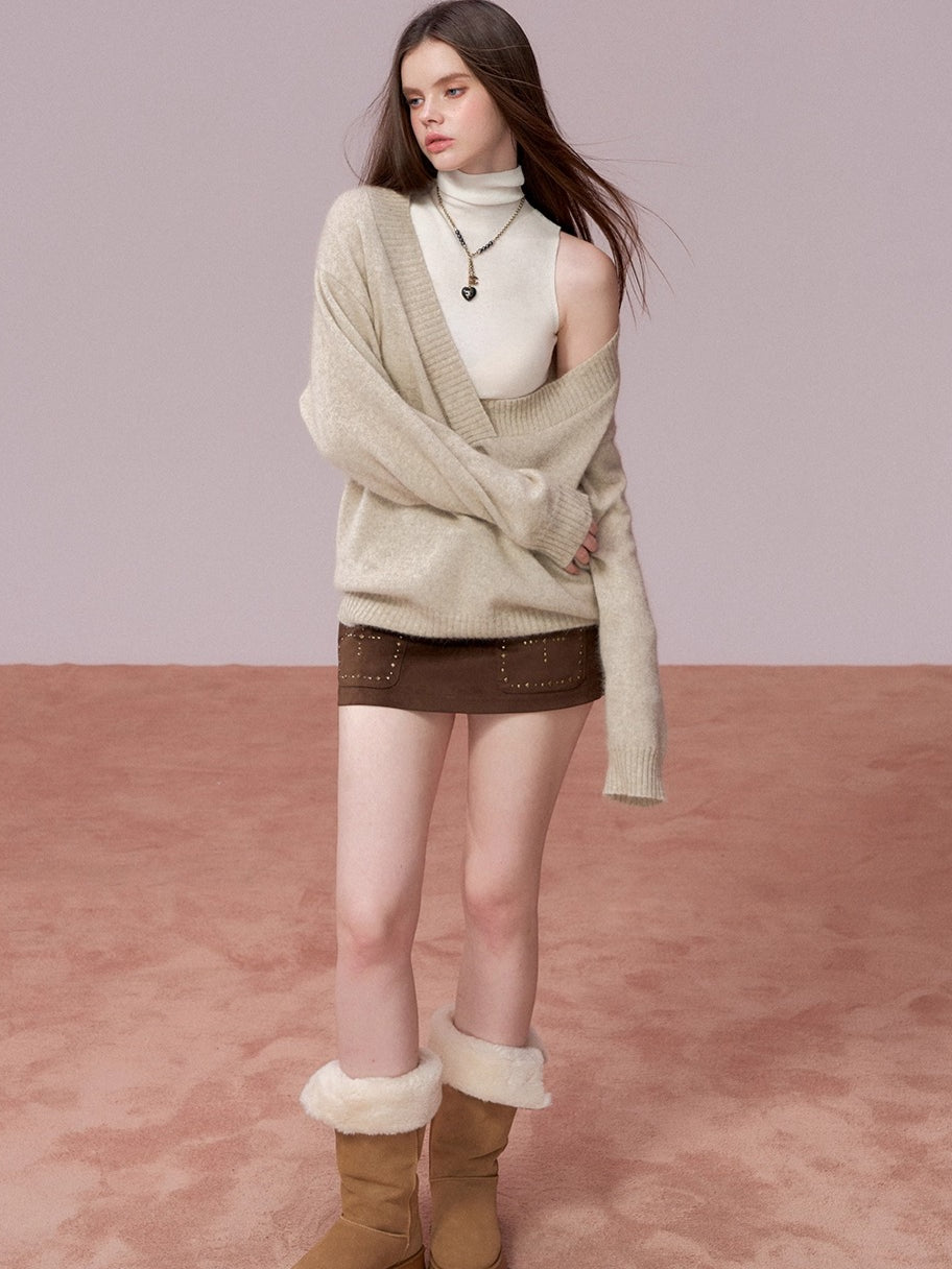 High Neck Sleeveless Knit Top