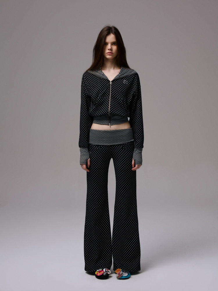 Polka Dot Stripe Double-Sided Tank Top & Pants Set