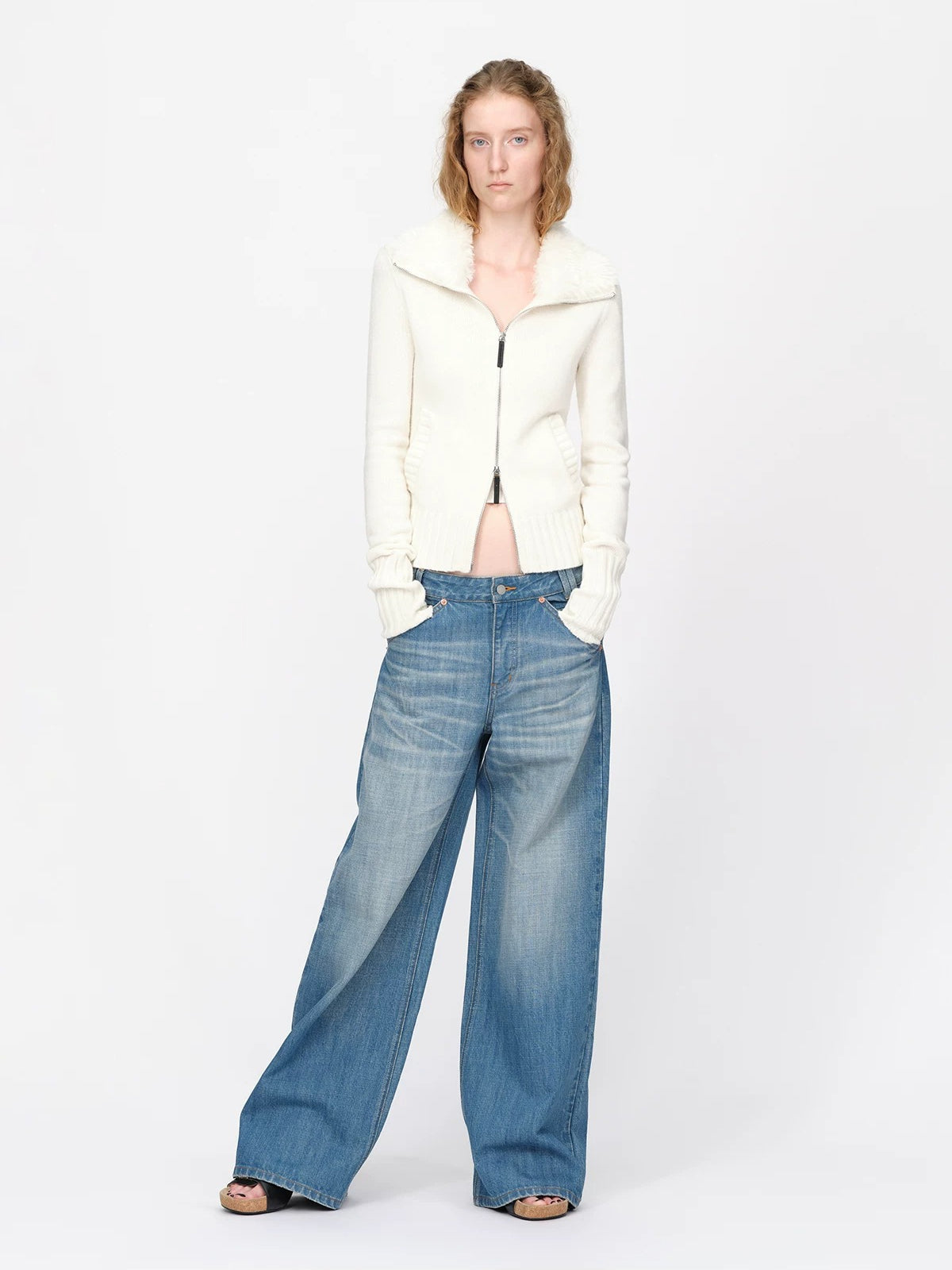 Vintage Washed Straight Leg Jeans