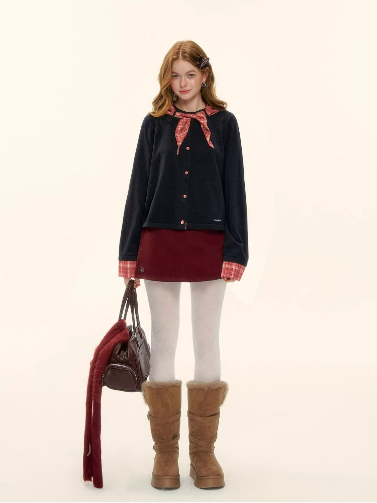 Wool Lace Layered Knit Top