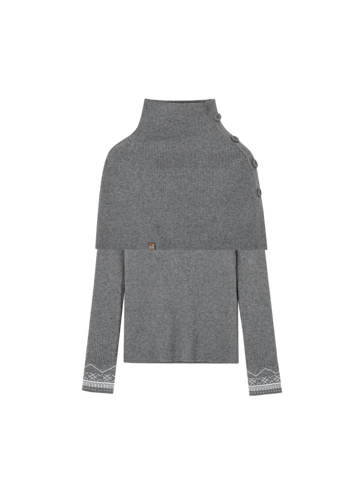 Black & Gray Layered Knit Top
