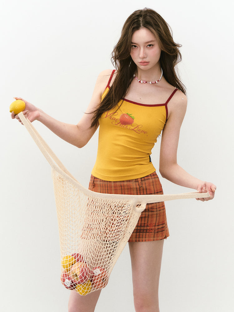 Colorblock Letter Print Cami Top