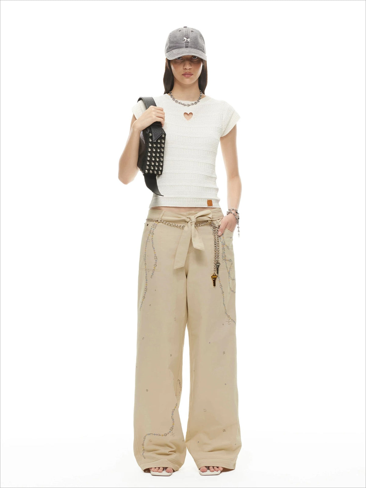 Heart Cutout Linen Tee