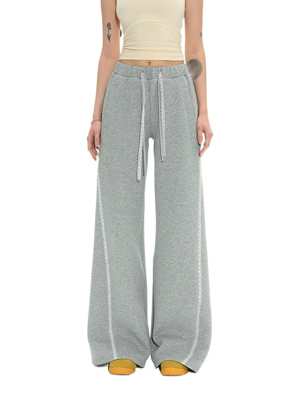 Gray Spliced Dog-Print Hoodie & Sweatpants Set