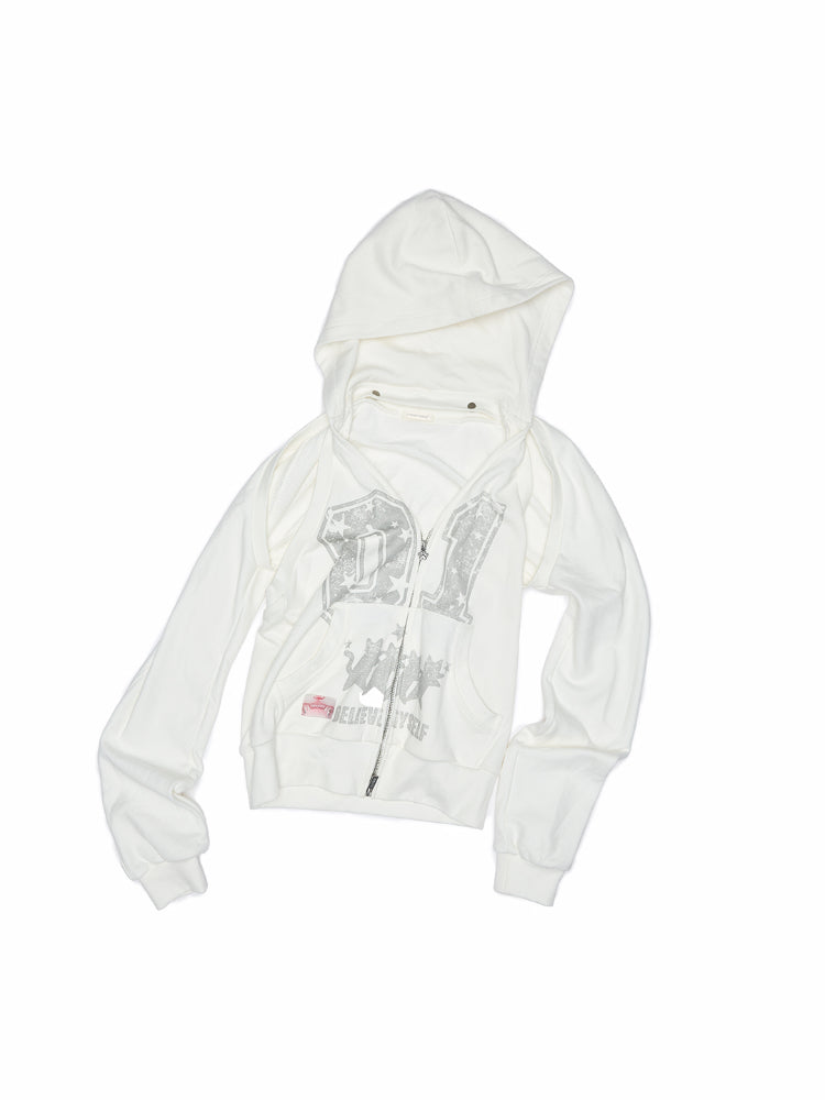 Hooded Backless Vest & Hoodie Set