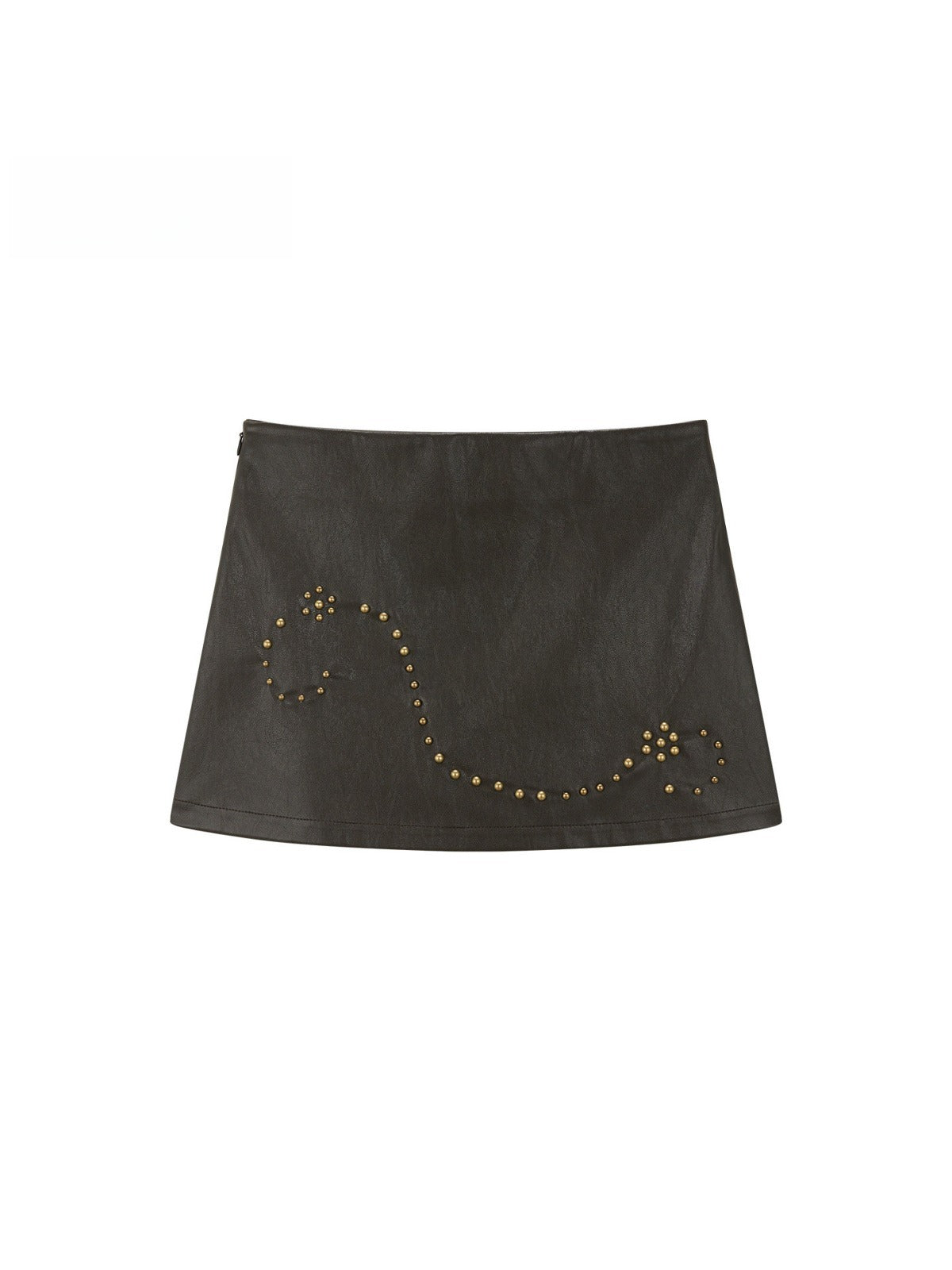 Vintage Studded Faux Leather Mini Skirt