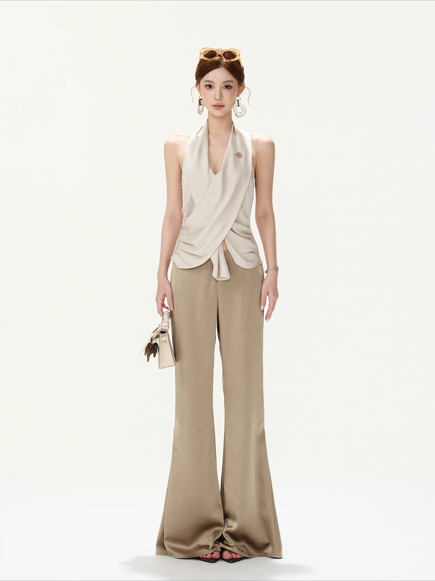 Cross-Drape Halter Top