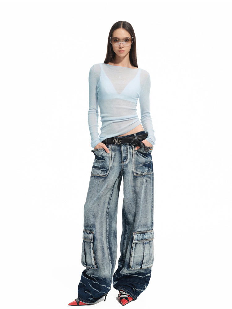 Wool Thin Crew-neck Long-sleeve Top