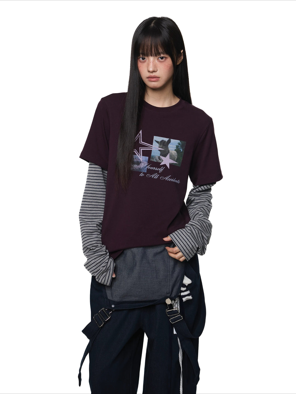 Layered Graphic Stripe Tee