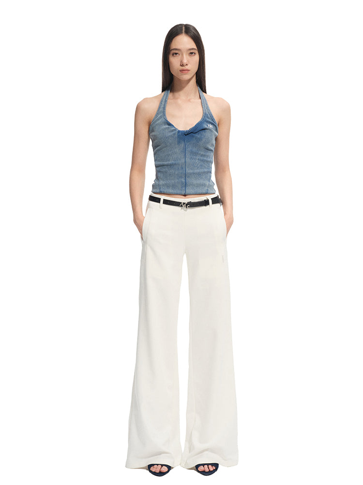 Denim-like Retro U-Neck Halter Camisole