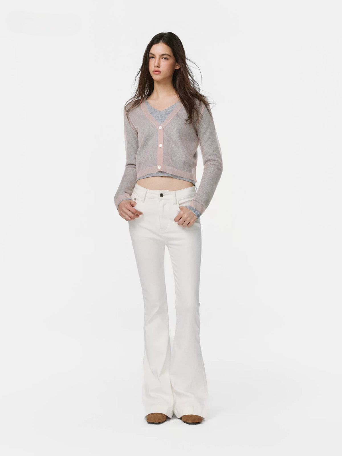 Layered Wool Blend Cardigan Set