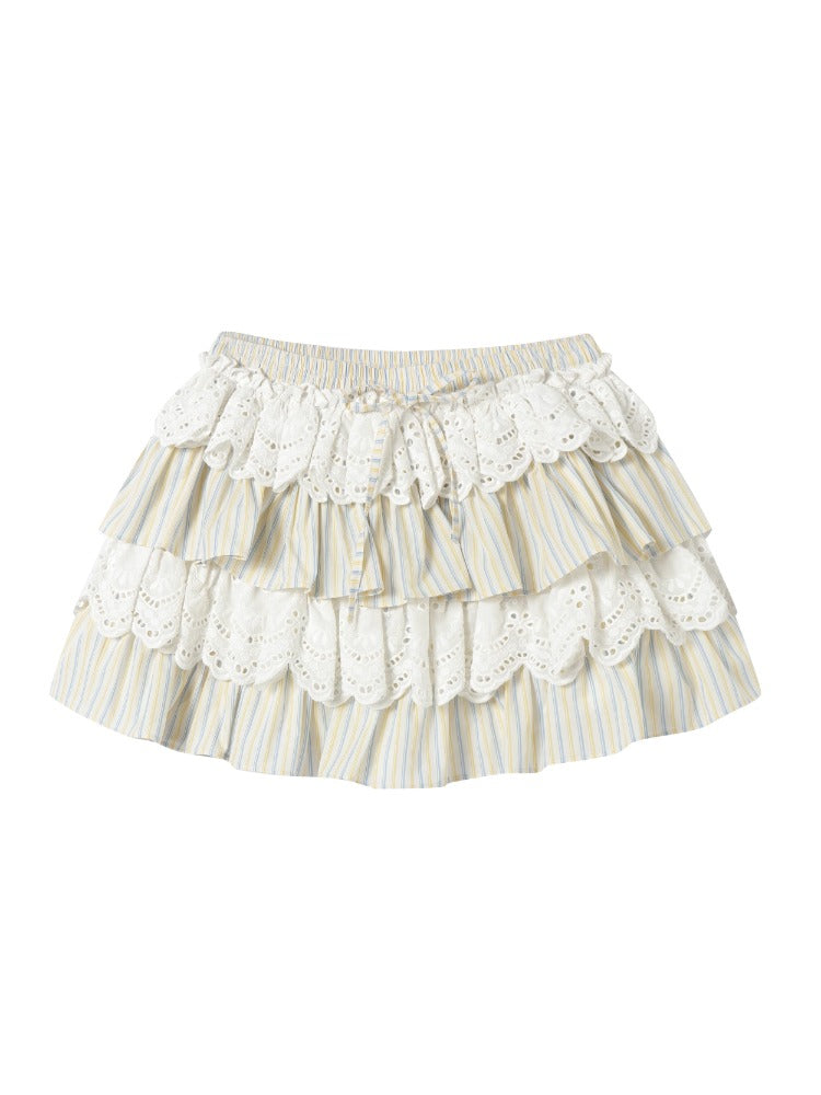 Striped Jersey Shirt Coat & Skirt Set