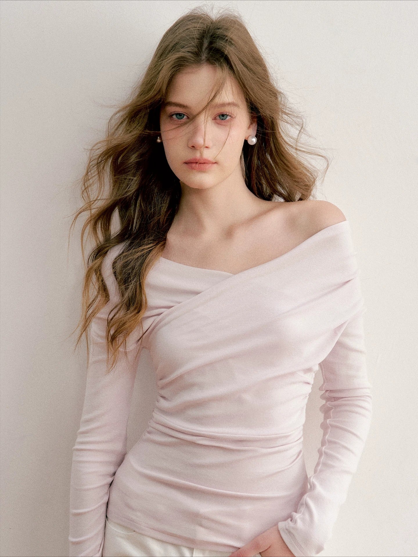 Cross-Neck Off-Shoulder Top