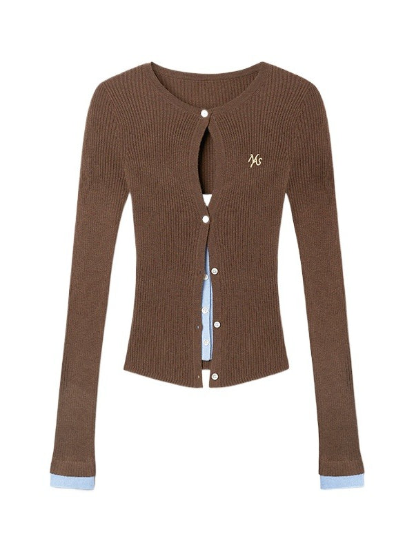 Perth Cutout Contrast Cardigan