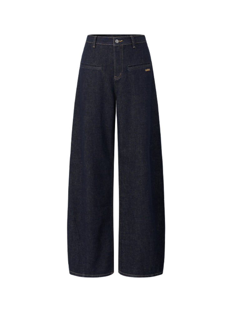 Loose Straight-Leg Denim Pants