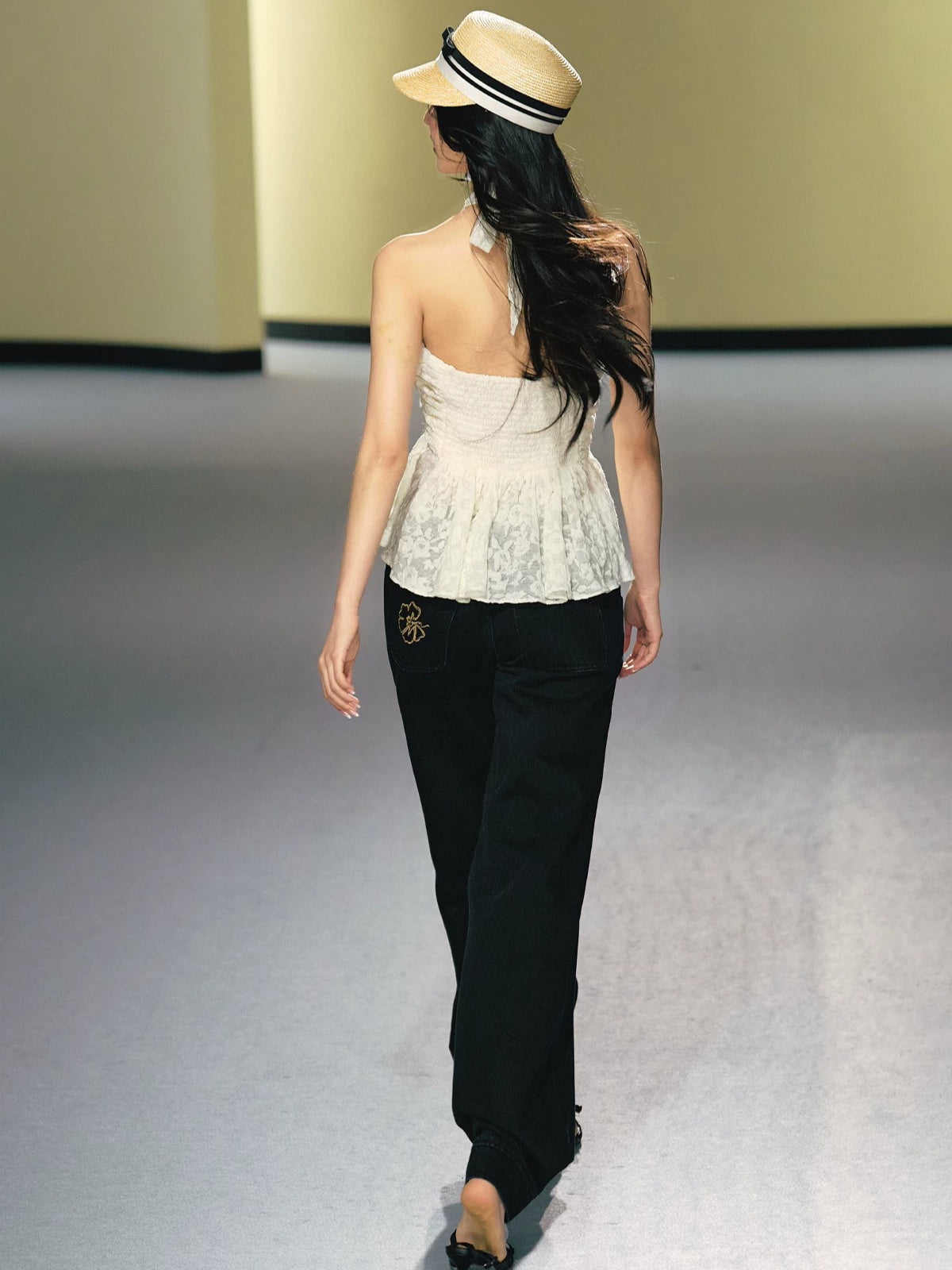 Asymmetric Straight Leg Jeans