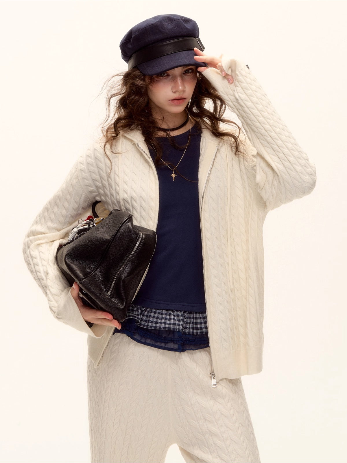 Cable Zip Hoodie Pants Set