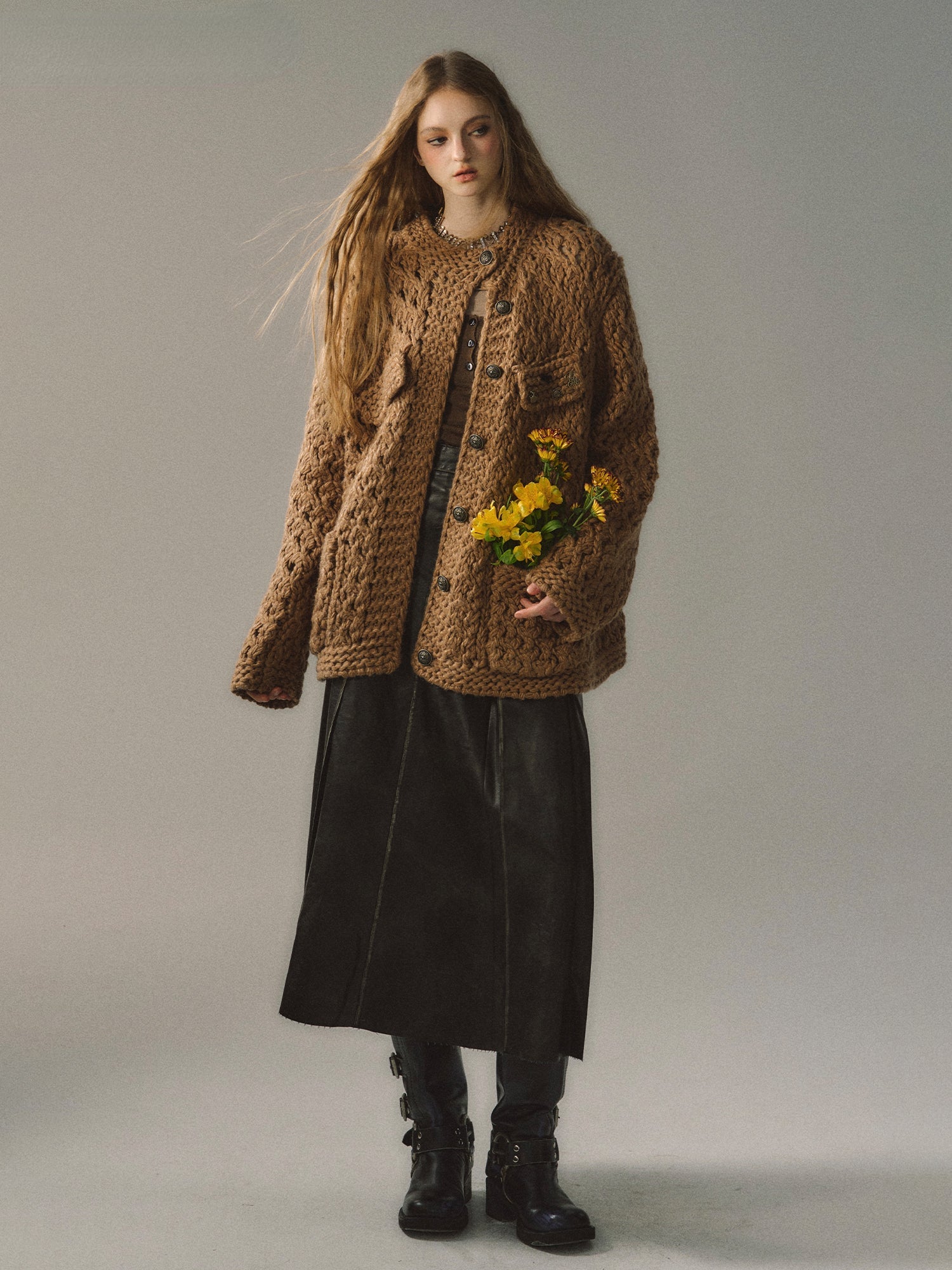 Chunky Yarn Knit Cardigan