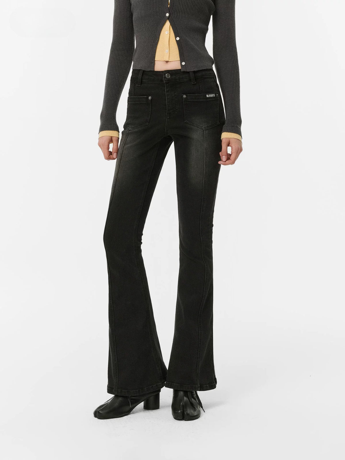 Vintage Washed High Rise Bootcut Jeans