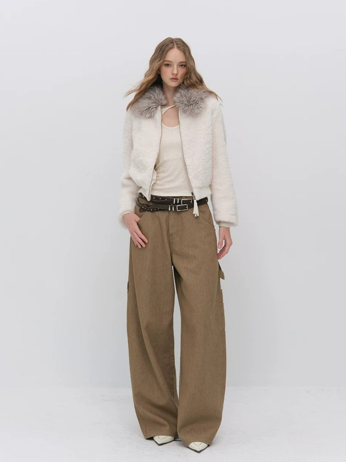 Fur Collar Shearling Jacket