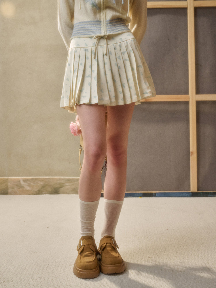 Mohair and Satin Cardigan & Skirt Set