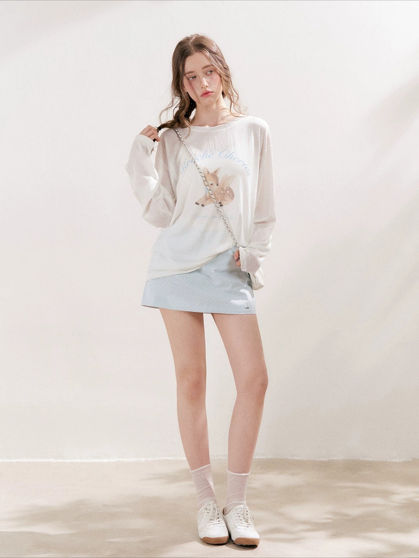 Deer Printed Top & Skirt Set