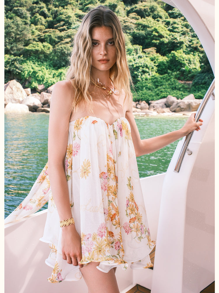 Chiffon Tube Top Dress