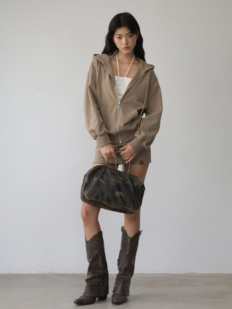 Rivet Loose Zip-up Hoodie