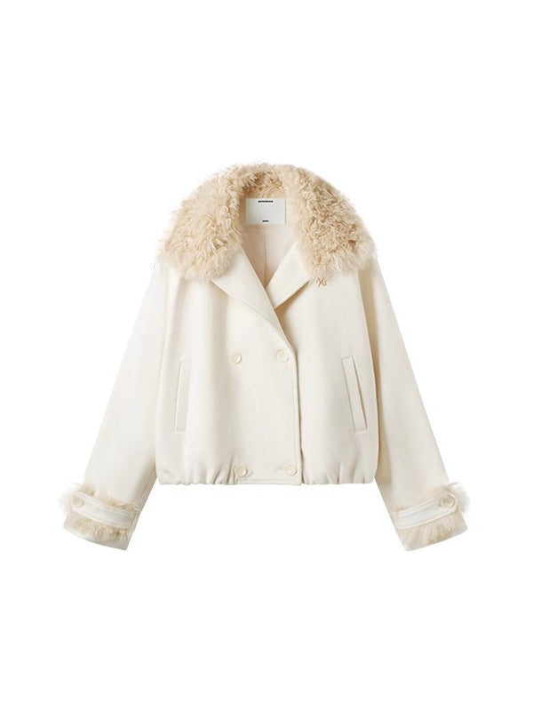 Polar Shearling Collar Wool Jacket