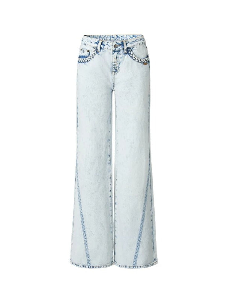 Wheat Braid Denim Pants