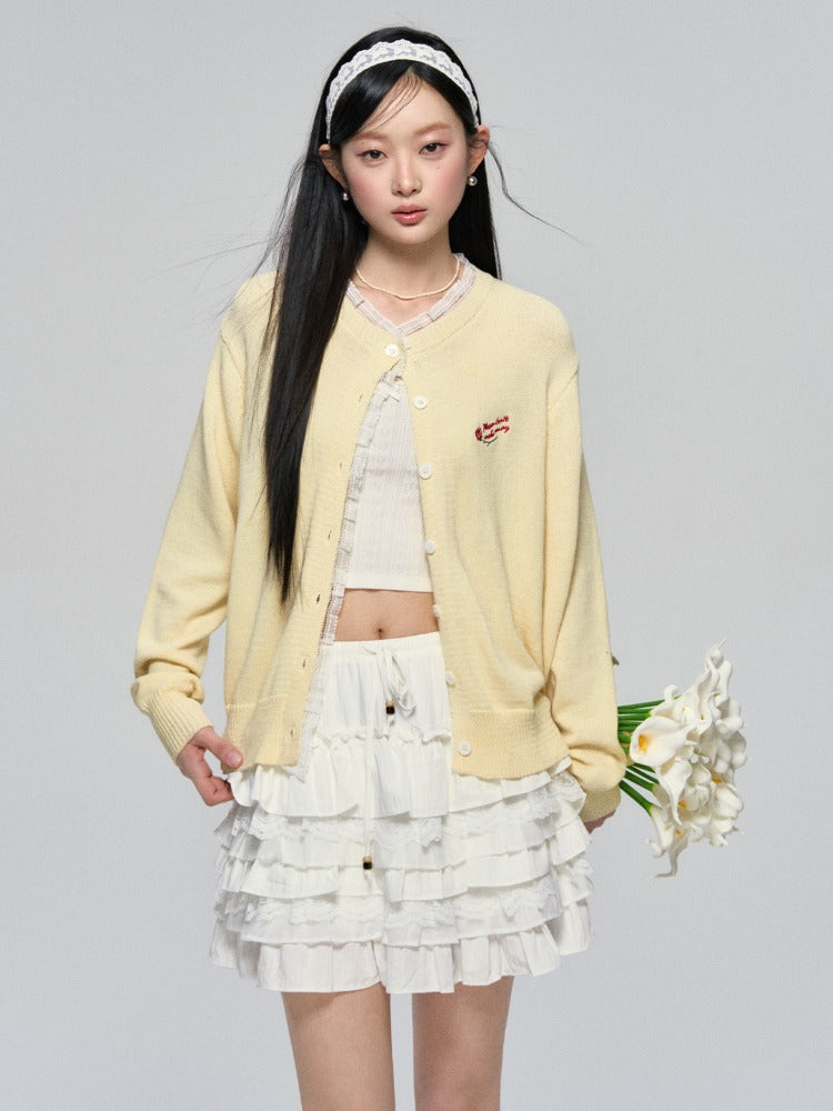 Layered Lace Pearl Trim Ballet Skirt