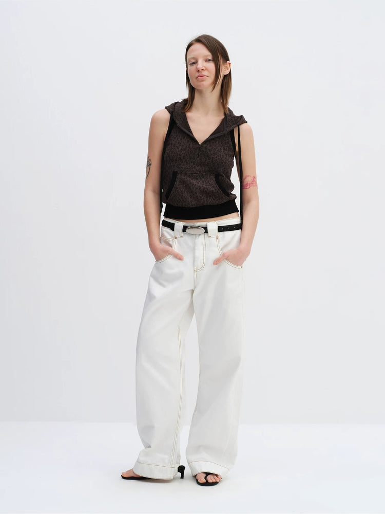 White Paris Button LEJ Jeans
