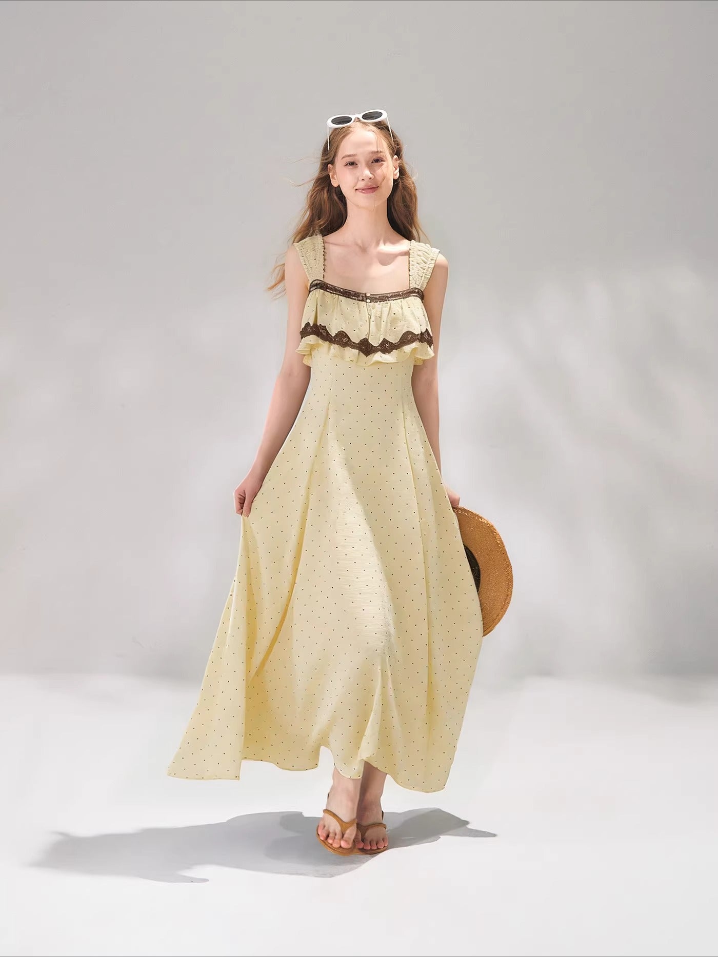 Polka Lace Strap Dress