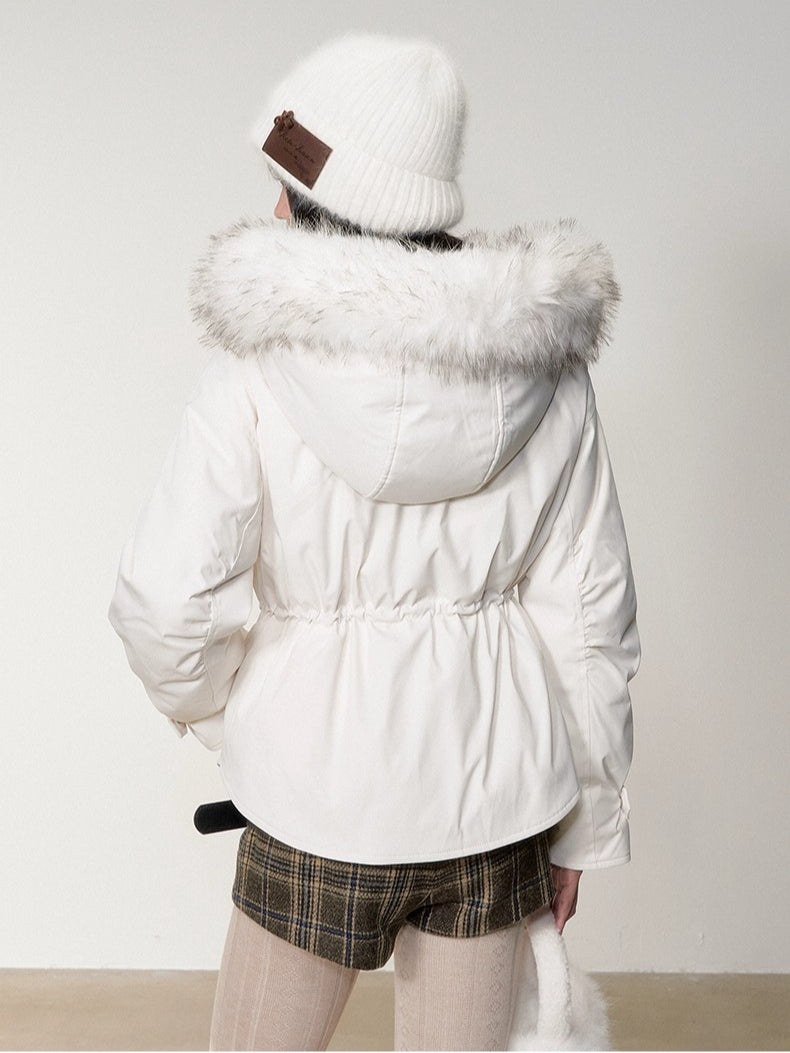 Faux Fur Collar Double-Breasted Down Parka