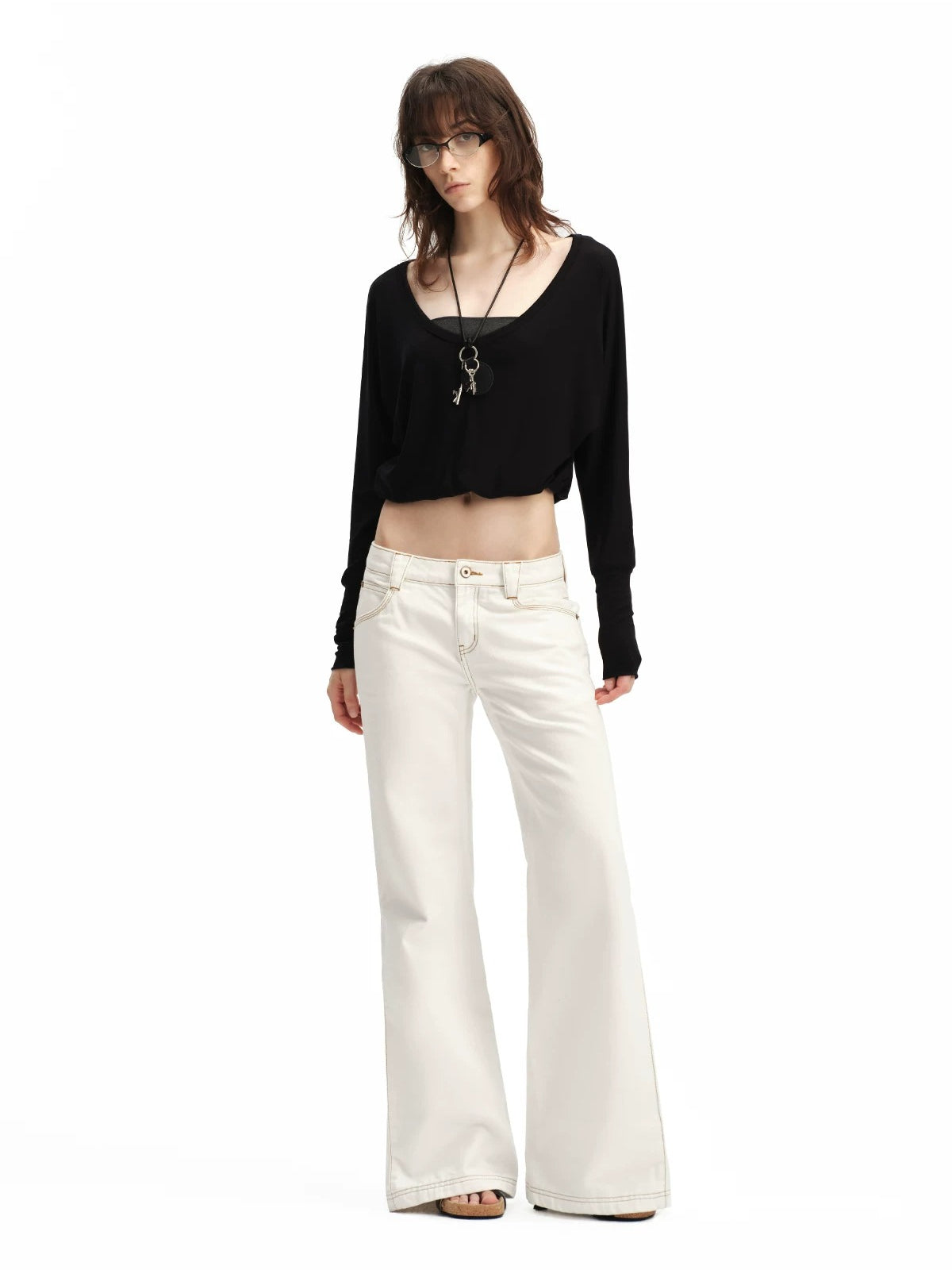 Contrast Flare Jeans