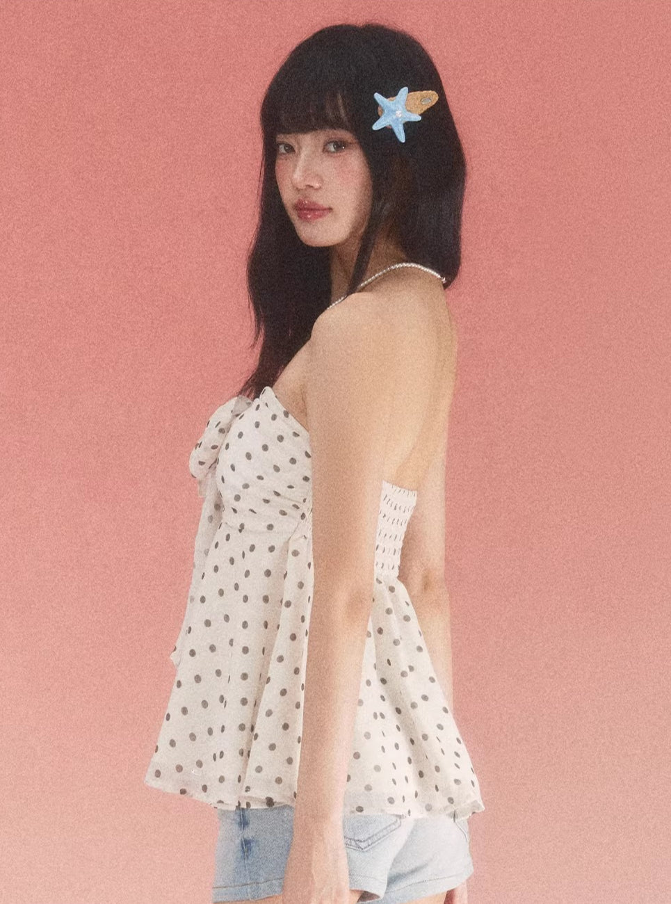 Bow Polka Dot Tube Top