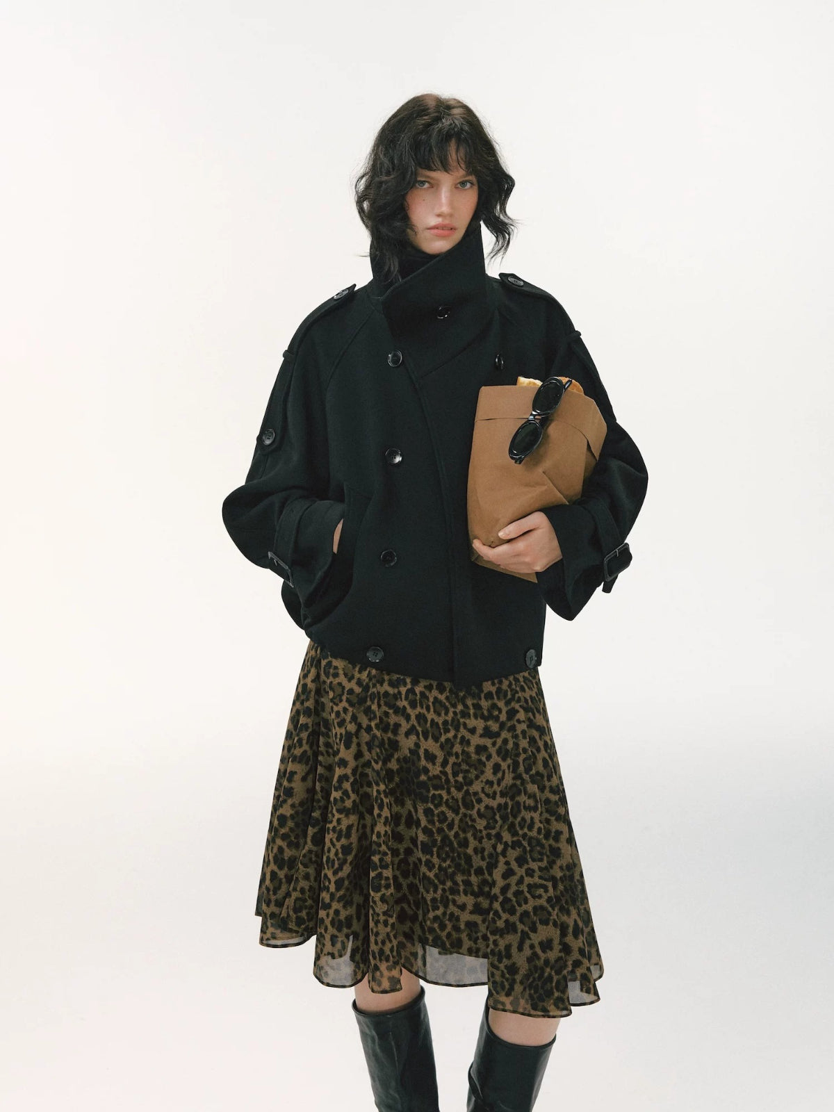 Leopard Print Flowy Midi Skirt