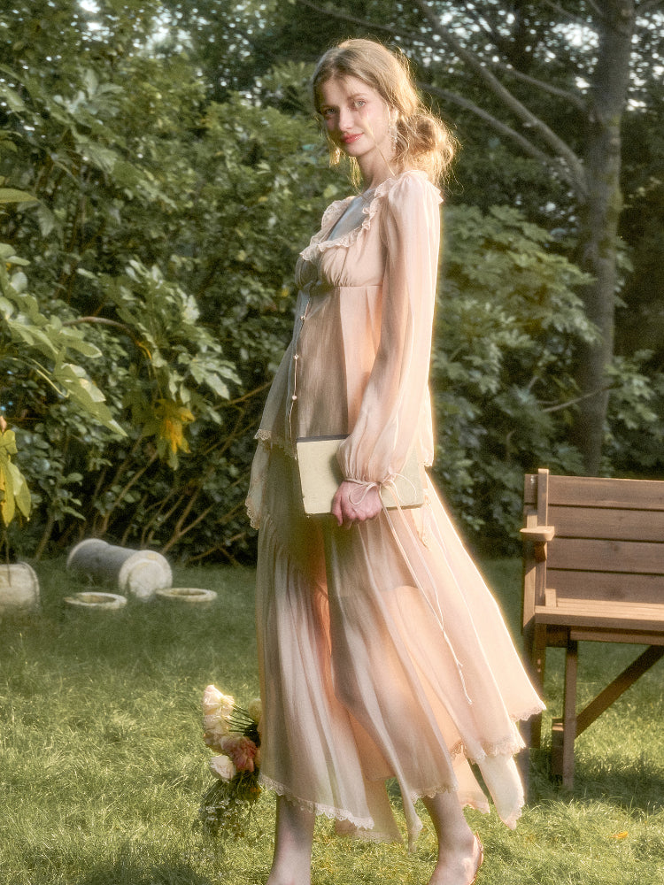 Tencel Elegant Retro Shirt & Skirt Set