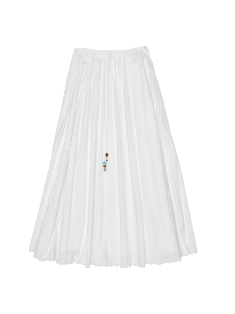 Striped Beaded A-line Skirt