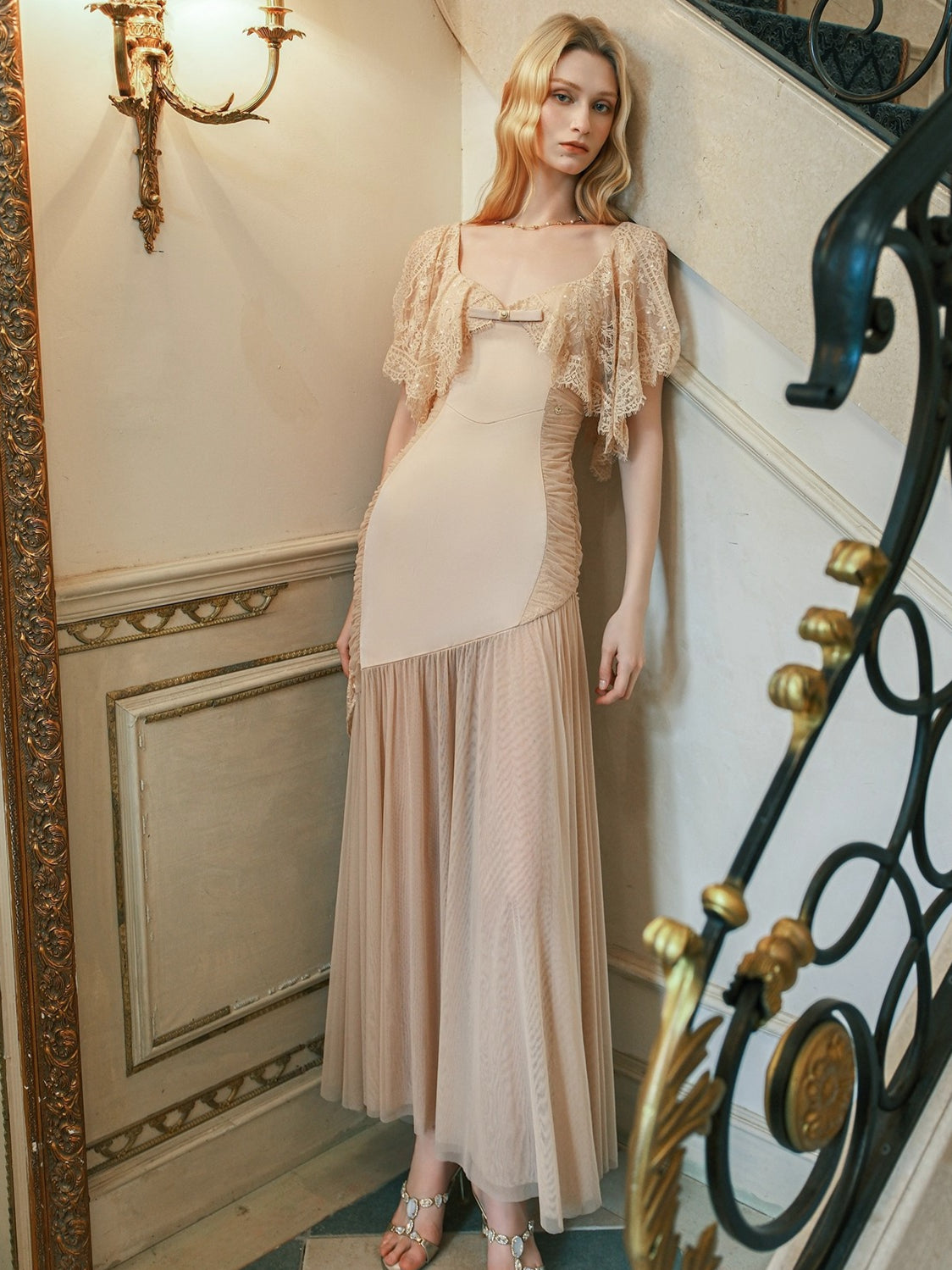 Fille Draped Mermaid Silhouette Dress