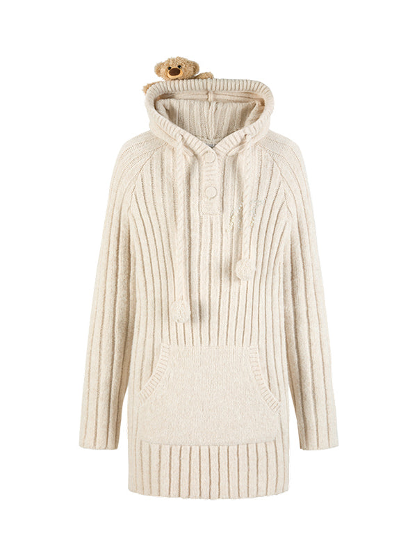 Apricot & Black Thick Stripe Sweater