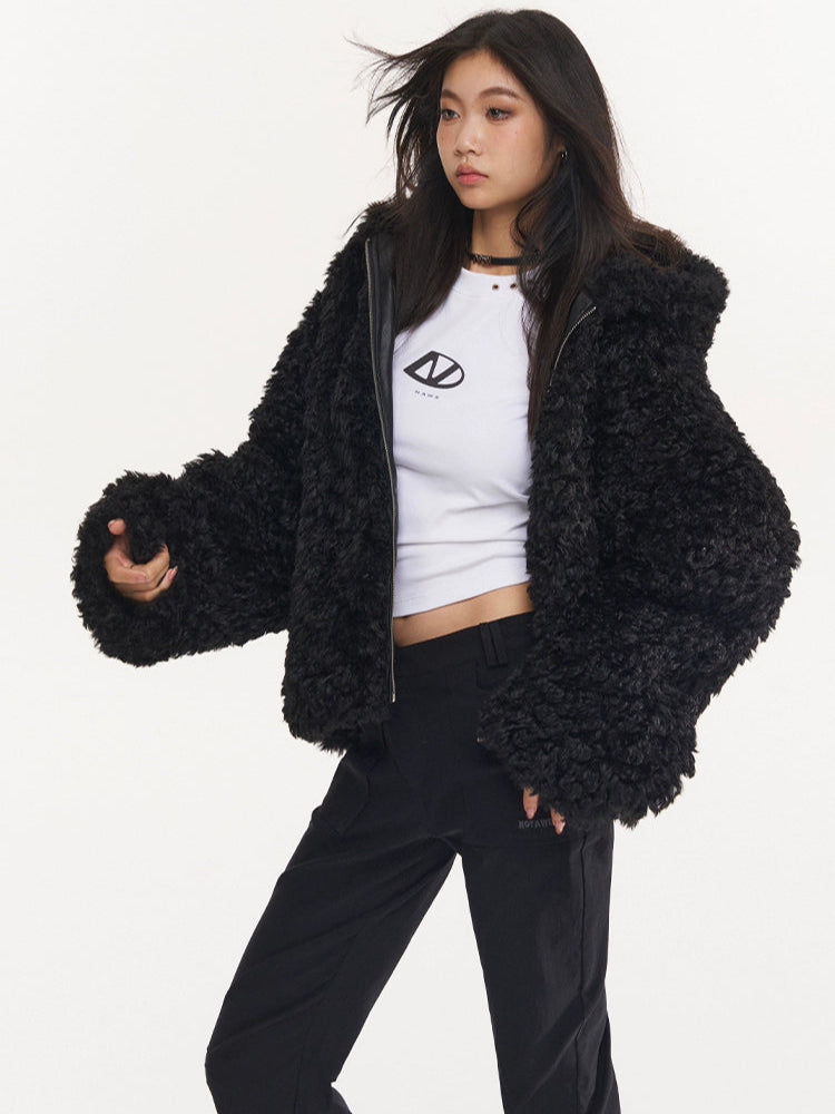 Oversize Faux Fur Hooded Coat