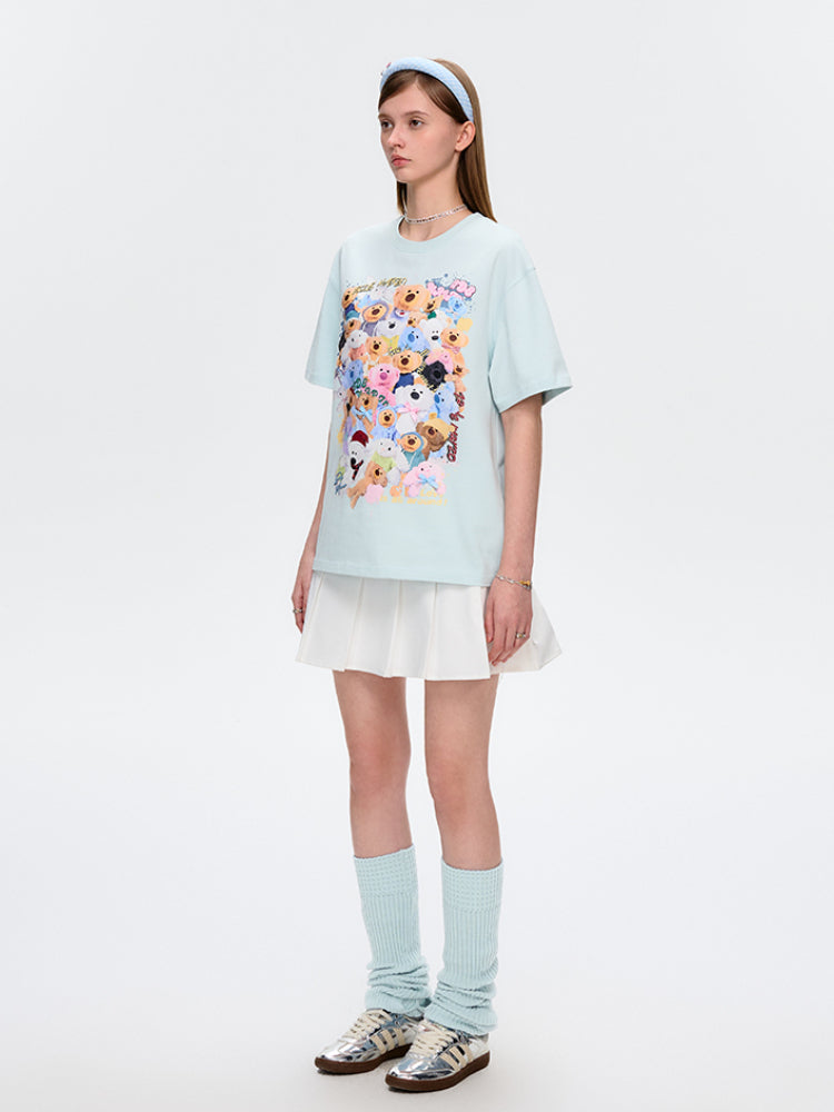 Doll Collection Illustration Cotton T-Shirt