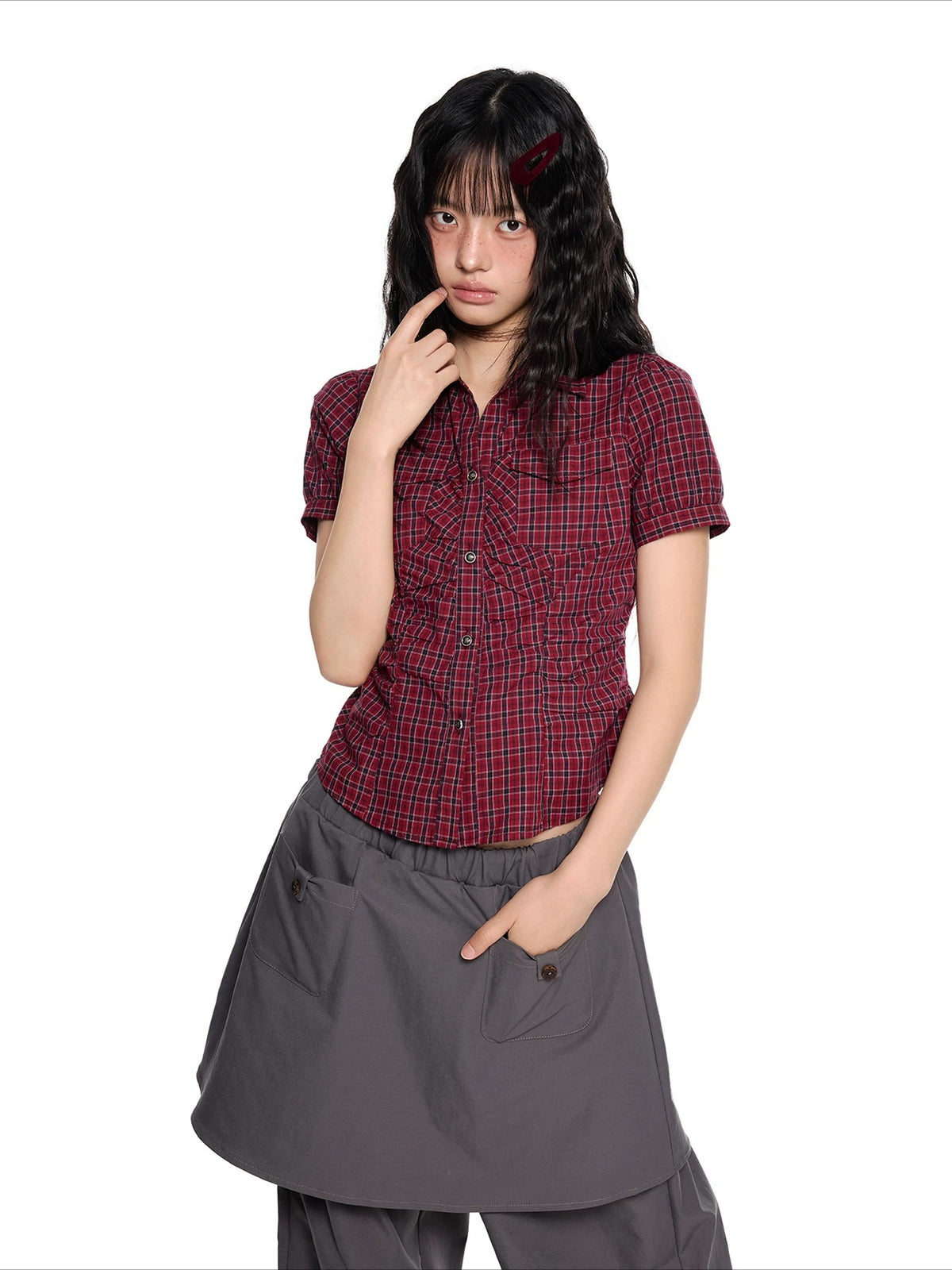 Ruched Puff Sleeve Shirt